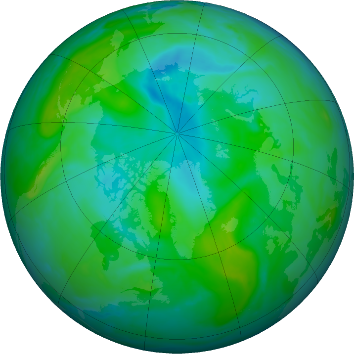 Arctic ozone map for 06 August 2020